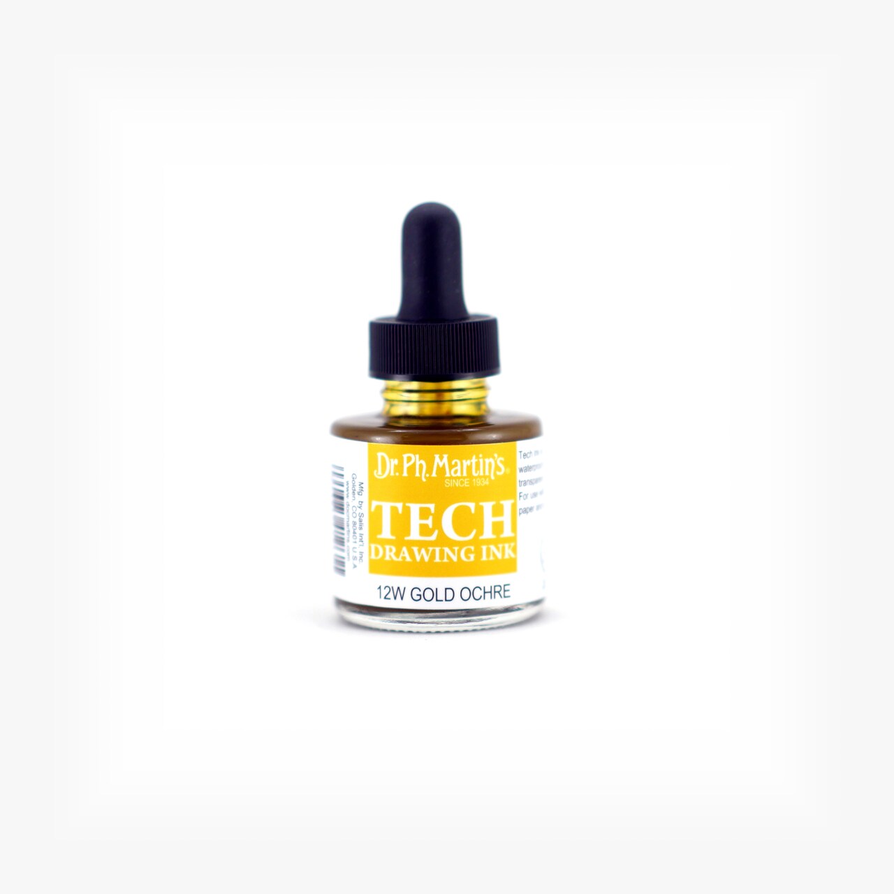 Dr. Ph. Martin's® TECH Drawing Ink, 1.0 US fl oz, 12W Gold Ochre, 1 Bottle